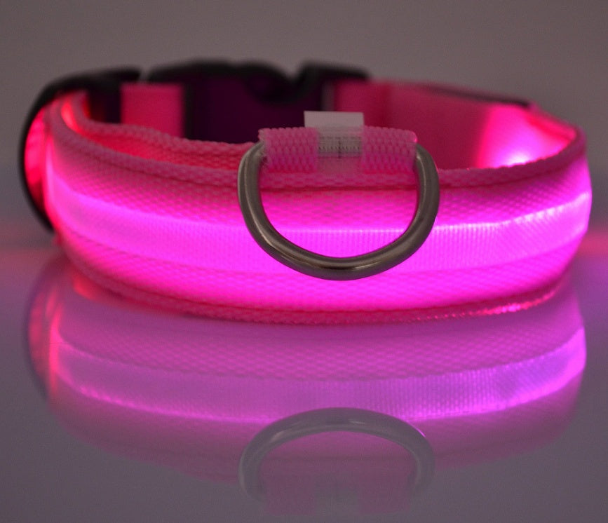 Collar Night Safety Flashing Glow in Dark Dog Leash Adjustable