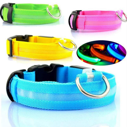 Collar Night Safety Flashing Glow in Dark Dog Leash Adjustable